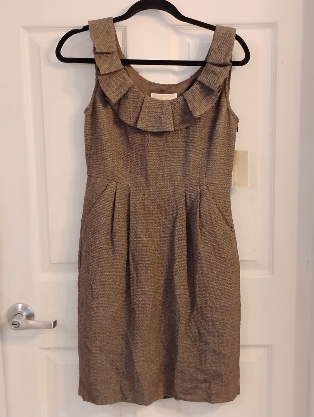 Michael Michael Kors Tweed Sleeveless Ruffle Neckline, Size: 2, NWT
